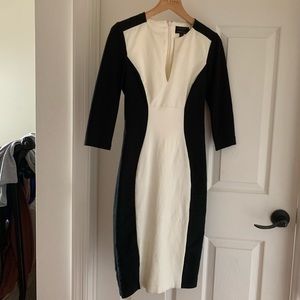 Fitted black and white dress
